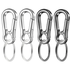4 Pack Metal Keychain Set with Key Ring and Clip Organizer for Men and Women