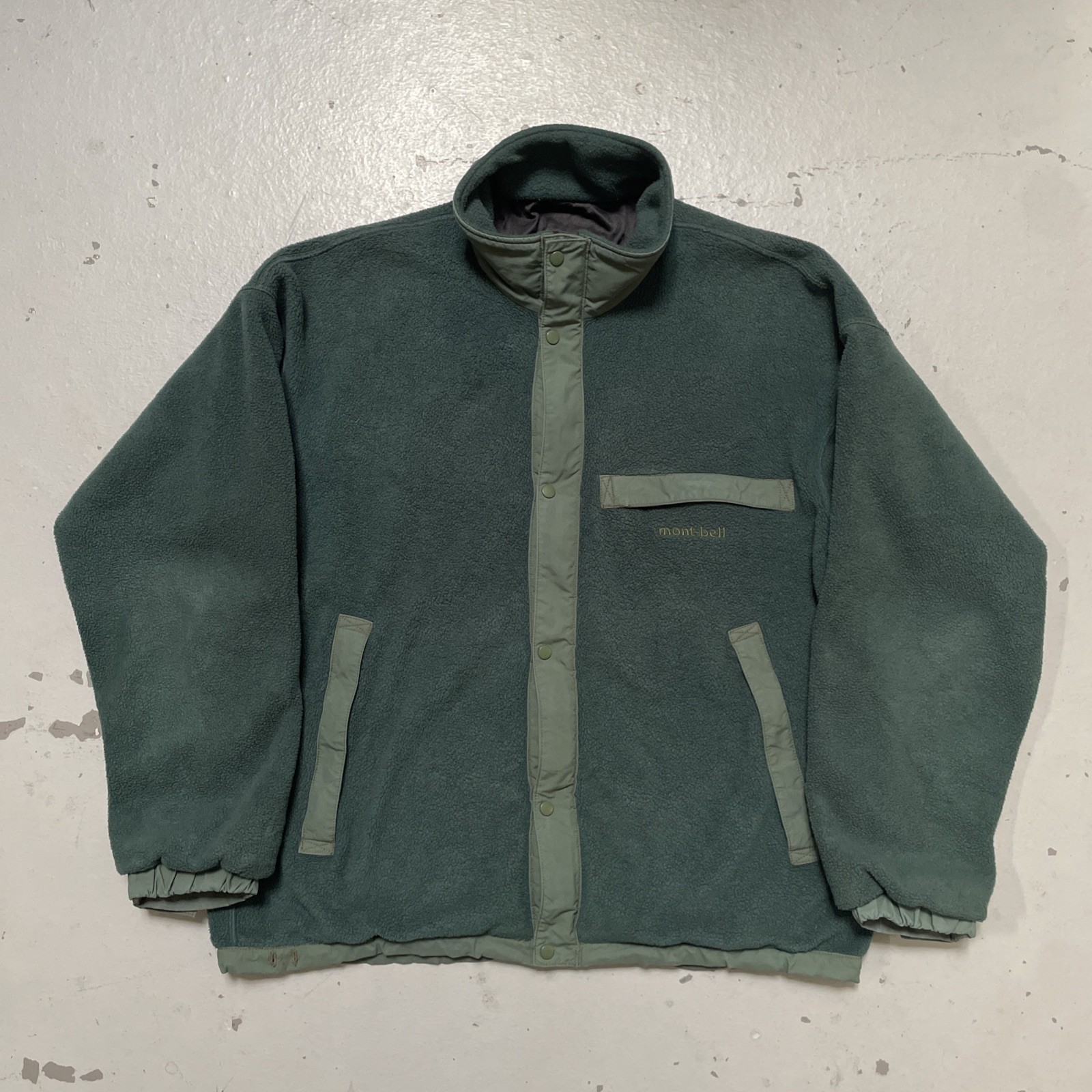 Vintage 1990s Montbell Polartec Fleece Snap Full Zip Jacket Made In Japan M-L