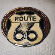Route 66 Belt Buckle "Get My Kicks On" Vintage Buckles Of America Made In USA