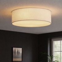 Deckenleuchte Deckenlampe Schirmleuchte Textil Modern Weiß 3 Flammig E27 D 40Cm