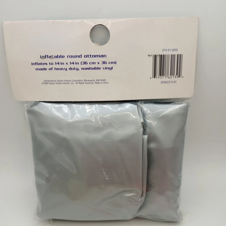 Otomana redonda inflable Cool Stuff color titanio vinilo nuevo Foto 2 de 3
