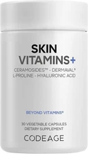 Codeage Skin Vitamins+ 30 caps, Ceramosides, Dermaval, HyaluronicAcid, L-Proline