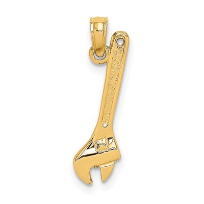 14K Gelbgold 3-D verstellbarer Schraubenschlüssel Charm Anhänger 0,93gm