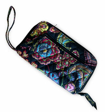 Vera Bradley Wallet - Zip Around & Wrist Strap. Black Color (2 flaws in photos)
