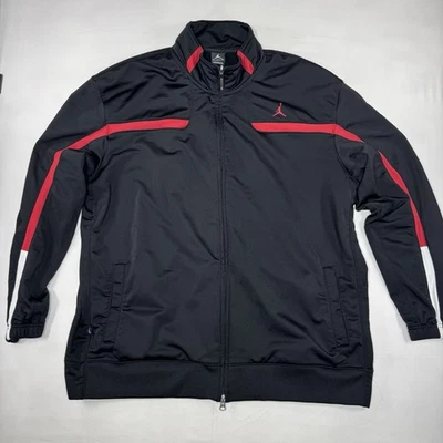 Air Jordan Full Zip Jacket Men’s 3XL Black And Red Jordan Logo And Button Pocket - Image 1 of 4