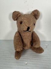 Antique Mohair Teddy Bear Glass Eyes Fully Jointed Unidentified 6 Brown Old