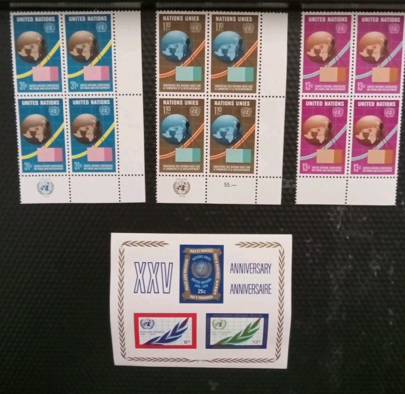J147# United Nation Stamp Blocks MNH XF-S