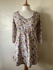 BODEN DITSY FLORAL SCOOP NECK COTTON JERSEY TUNIC TOP SIZE 14