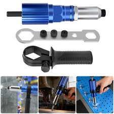 Pop Rivet Gun Adapter for Electric Drill 1/4" Hex Shank Riveting Tool 2.4-4.8mm