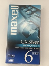 New Maxell T-120 VHS Video Cassette GX-Silver High Quality