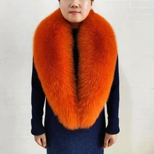 100% Natural Real Fox Fur Collar Winter Warm Scarf Women's jacket Scarves Shawl