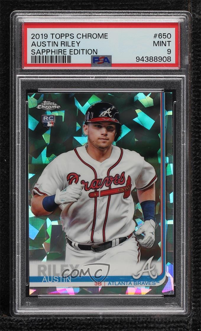 2019 Topps Chrome Sapphire Edition Austin Riley #650 PSA 9 MINT Rookie RC 1c99