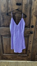 Vintage Fredericks of Hollywood Liquid Satin Lingerie Slip Small Purple VTG