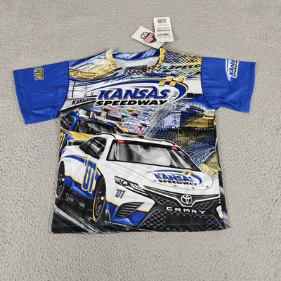 #ad Kansas Speedway Shirt Youth XS NASCAR Racing Kansas City Moisture Wicking Polyes $4.06
