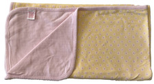 Vtg 1990s Gymboree Baby Blanket Reversible Signs of Spring Pink Yellow Flowers