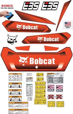 Fits Bobcat E35 Decal Kit MINI EXCAVATOR (NEW VERSION)  3M VINYL / FREE SHIPPING