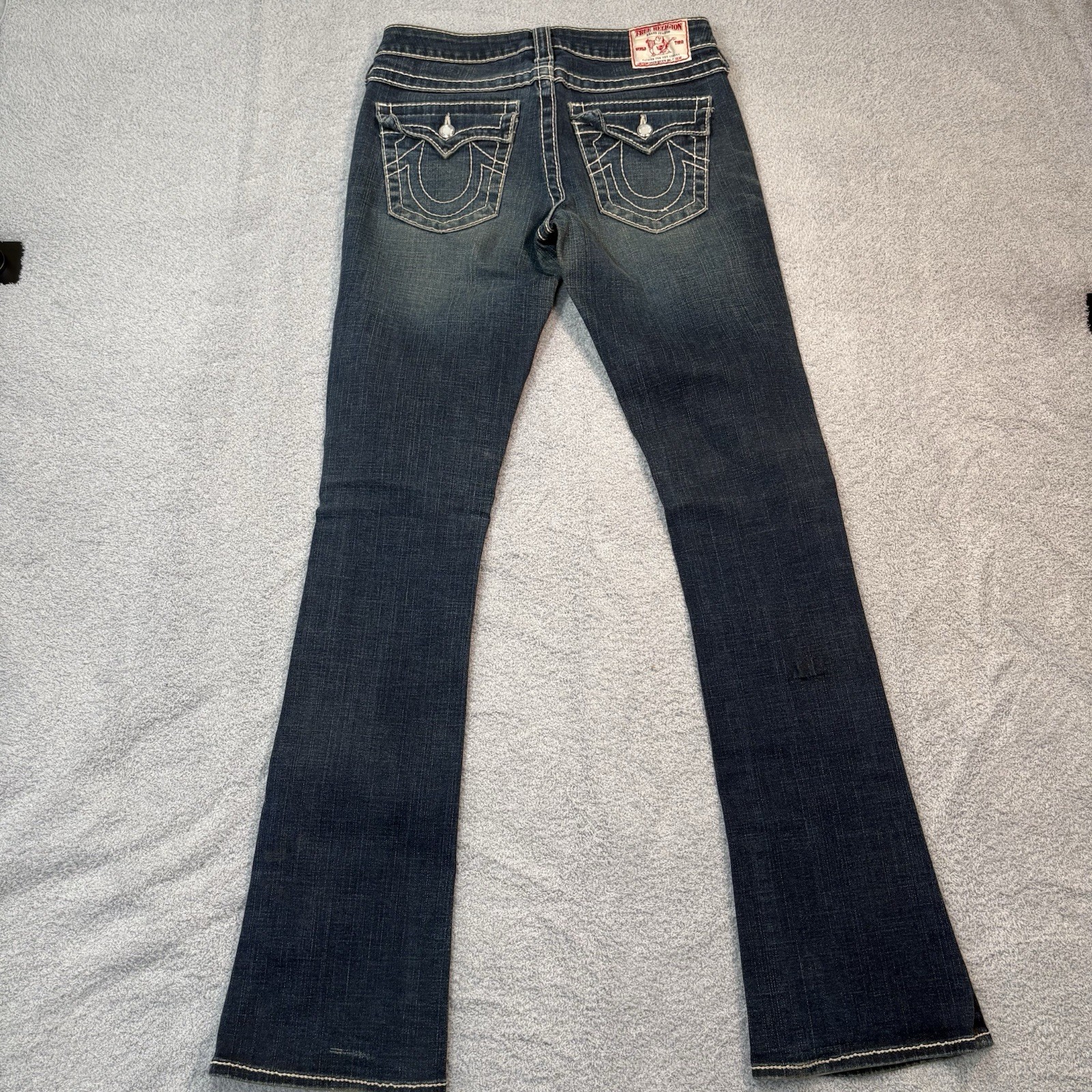 Vtg Women's True Religion Disco Joey Big T Crystal Flare Boot Cut Jeans 27 Y2K thumbnail 5