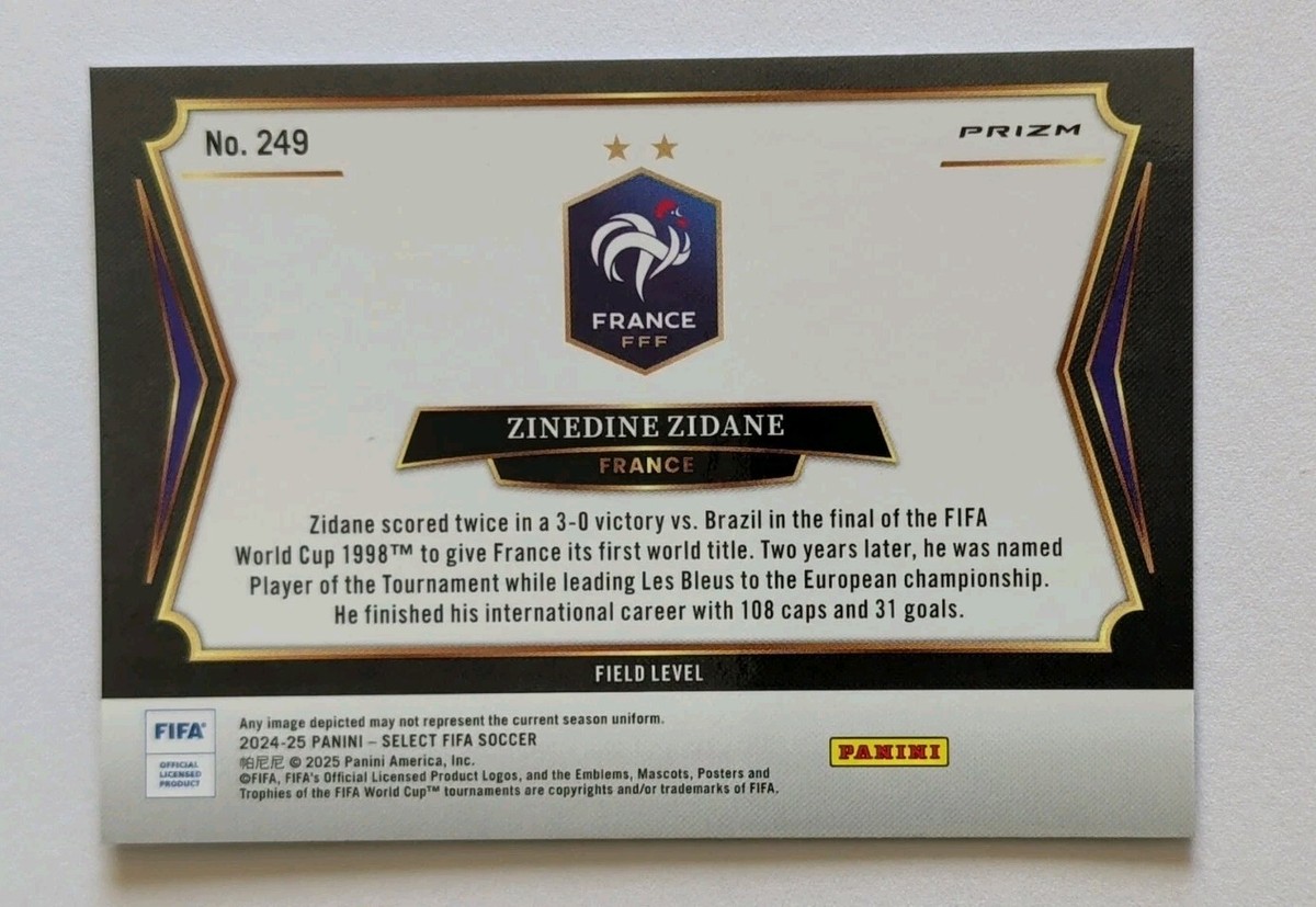 2024-25 Panini Select Fifa - Field Level Zinedine Zidane #249