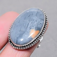 Howlite Oval Shape Gemstone Handmade Ethnic Gift Adjustable Jewelry Ring SR 1872