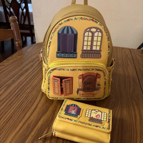 Loungefly Disney Princesses Floral Balconies Mini Backpack & Wallet 