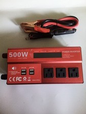 500W, 1000W Peak Power Inverter for Vehicles,DC 12V to 110V AC,4 x 2.4A