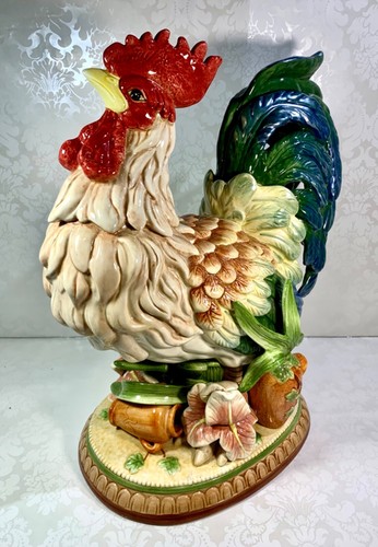 Fitz & Floyd Mediterraneo Hand-Painted Earthenware Ceramic Rooster Figurine 16" - Picture 6 of 16