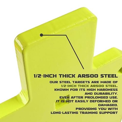 AR500 Steel Shooting Target 1/2 Inch Thick Laser Cut High Visibility Neon Color - Picture 5 of 8