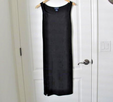 Ann Taylor Loft Black Midi Tank Dress Square Neck Womens Sz 6 Sleeveless LBD