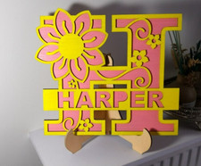 3D Personalised Name Sign, Home Decor, Gift, Flower Theme 203
