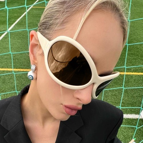 Oversized XXL Round Sunglasses Mens Women Retro Y2k Steampunk Shades Sun Glasses - Picture 7 of 25