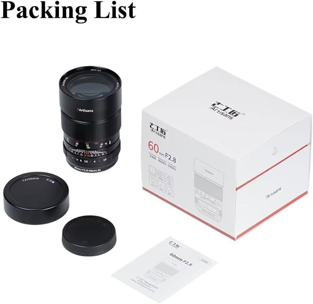 7artisans 60mm F2.8 Macro 2X Full Frame Large Aperture Lens for