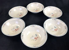 International Stoneware Marmalade Cereal Bowls Geese Cherries Japan Set of 6