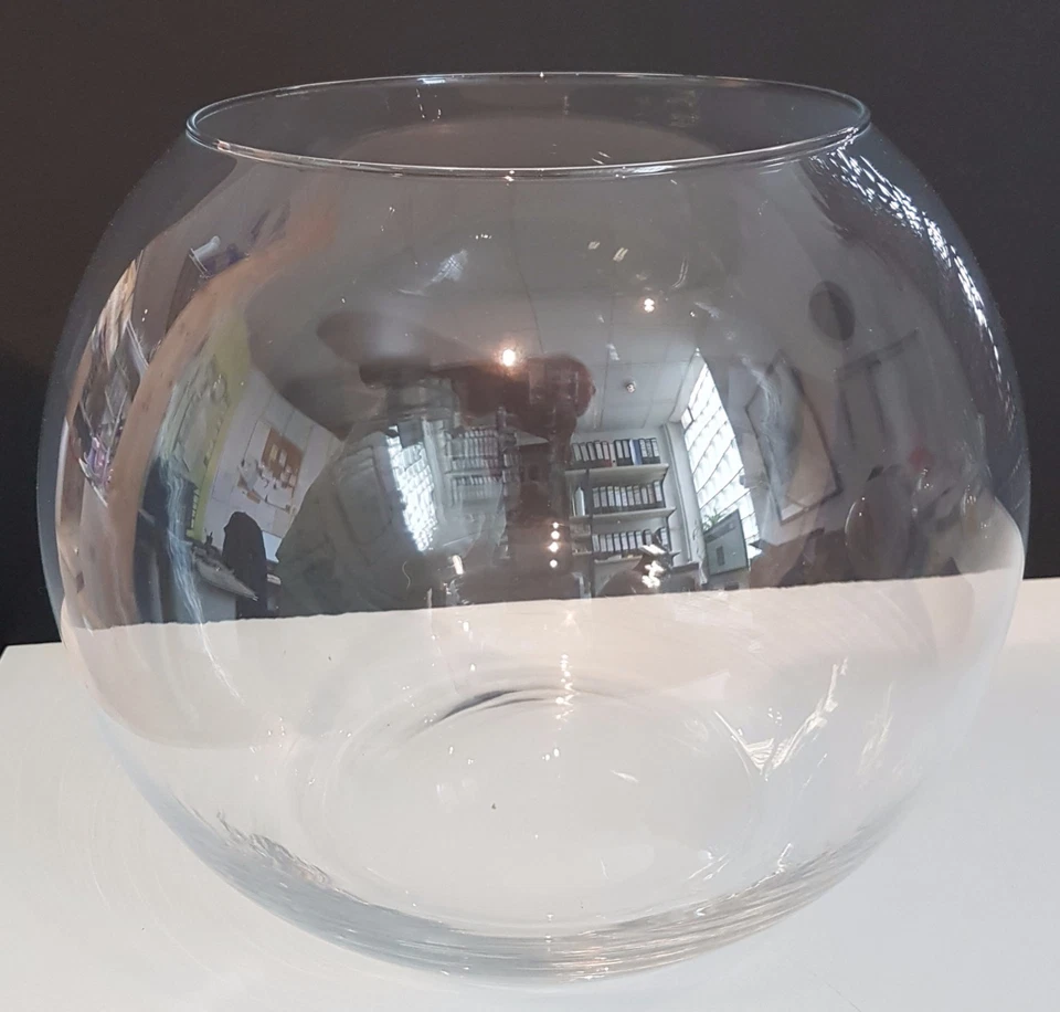 Kugelvase groß Vase mundgeblasenes Kristallglas Durchmesser 20 cm Hohe ca.16 cm - Bild 3 von 4