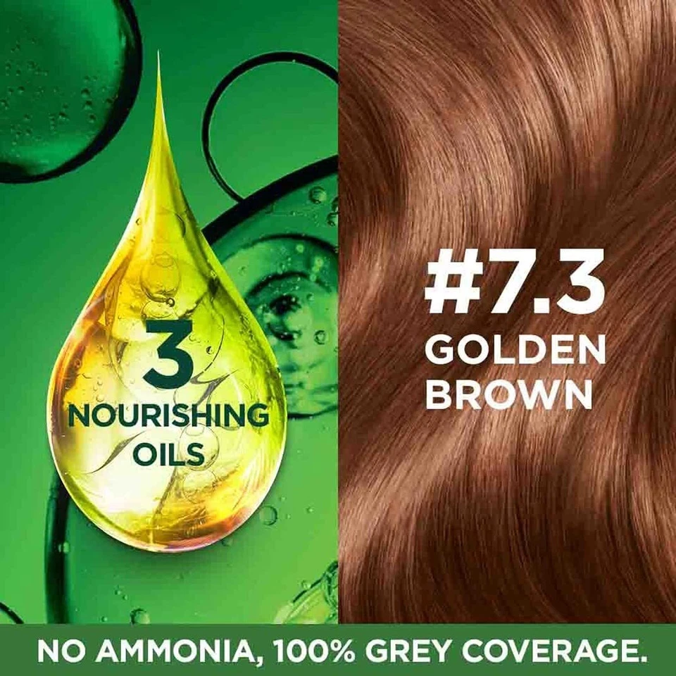 Garnier Hair Colouring Creme, 7.3 Golden Brown Shade, For Shiny Hair 55ml+50gm - image 2 of 4