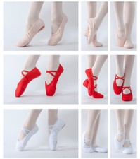 New Child Girl Kids Soft Split-Sole Canvas Ballet Dance Shoes Slippers 8-14 Gift