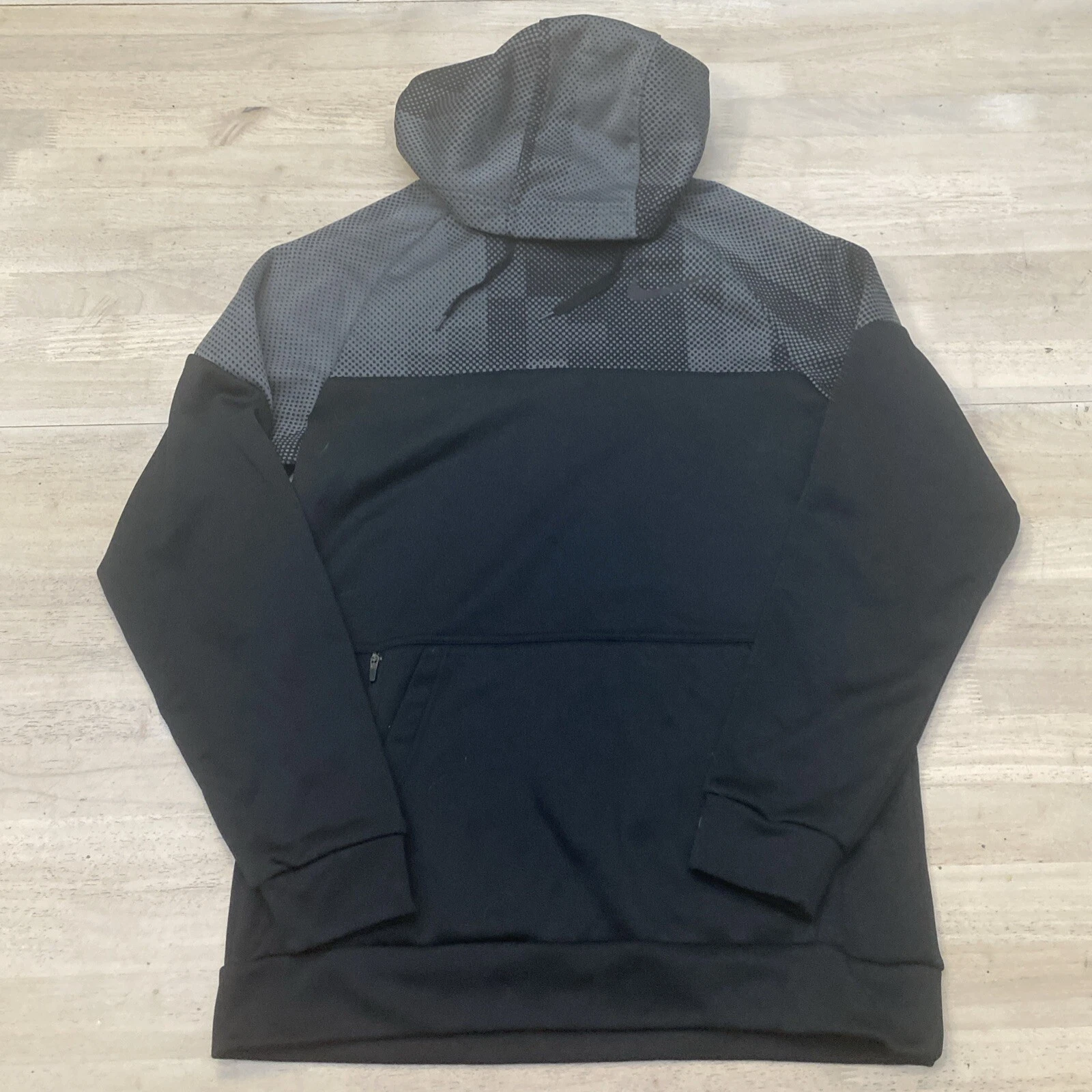 Nike Hoodie Mens S Black Therma Fleece Pullover Performance Sweatshirt CU7829
