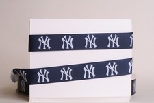 NEW YORK YANKEES 7/8" GROSGRAIN RIBBON 1,3,5,10 YARDS BASEBALL SHIP FROM USAA
