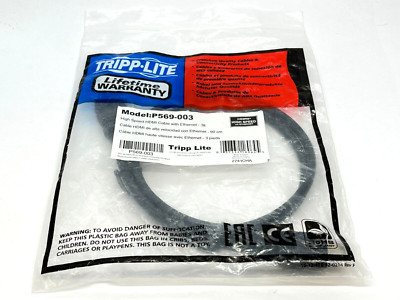 Tripp Lite P569-003 High Speed HDMI Cable with Ethernet 3ft