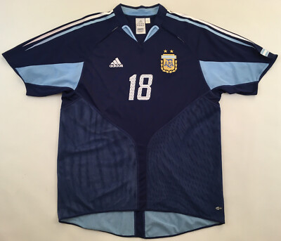 Argentina 2004 #18 Messi 2005 Youth World Cup Adidas shirt jersey