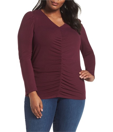 Chemisier Femme Vince Camuto - Imprimé Floral, Col V, Manches 3/4 - 95% Polyester, 5% Élasthanne - Taille Variable