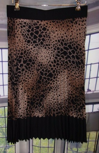 Alfani PL NWT Animal Instinct Print Rare Earth Brown Black Midi Skirt Msrp $80 - Picture 5 of 12