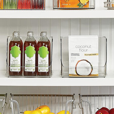 Stackable Open-Front Storage Pantry Bin Organizer Clear for Kitchen Bathroom