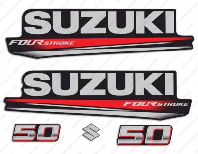 Suzuki DF50 50HP Four Stroke 2017 Outboard Engine Decals Sticker Set