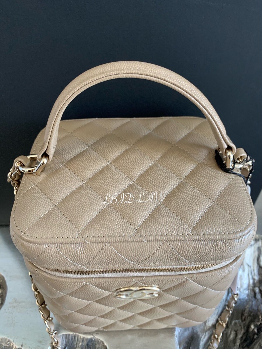 CHANEL Medium Box Bag Vanity Train Case 21A Dark Beige CHANEL Medium Box Bag Vanity Train Case 21A Dark Beige
