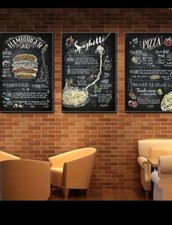 3 Recipe Posters For Cafe/restaurant Etc. 400mm X 600mn Aprox.