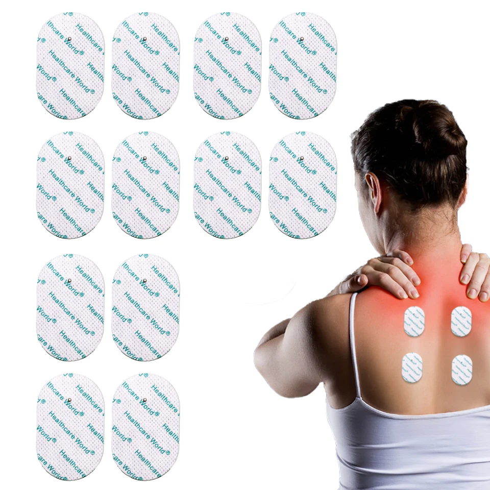 HEALTHCARE WORLD TENS-Elektroden kleinen Druckknopf-Geeignet für Omron E2, E4 Oval Form von 12