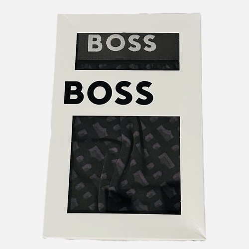 NWT Hugo Boss Mens Hip Brief Cotton Stretch Underwear Purple & Black Geo Large - Picture 2 of 4