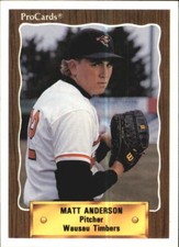 1990 ProCards #872 Matt Anderson Wausau Timbers