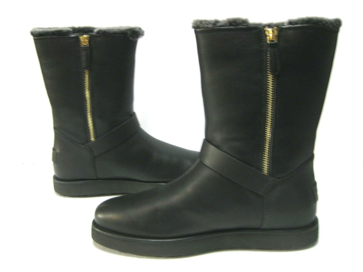 Brown Ugg Classic Womens Berge Short Boots Black UGG CLASSIC BERGE