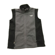 North Face Vest Boys Large Sleeveless Full Zip Pockets Outdoors Black Gray